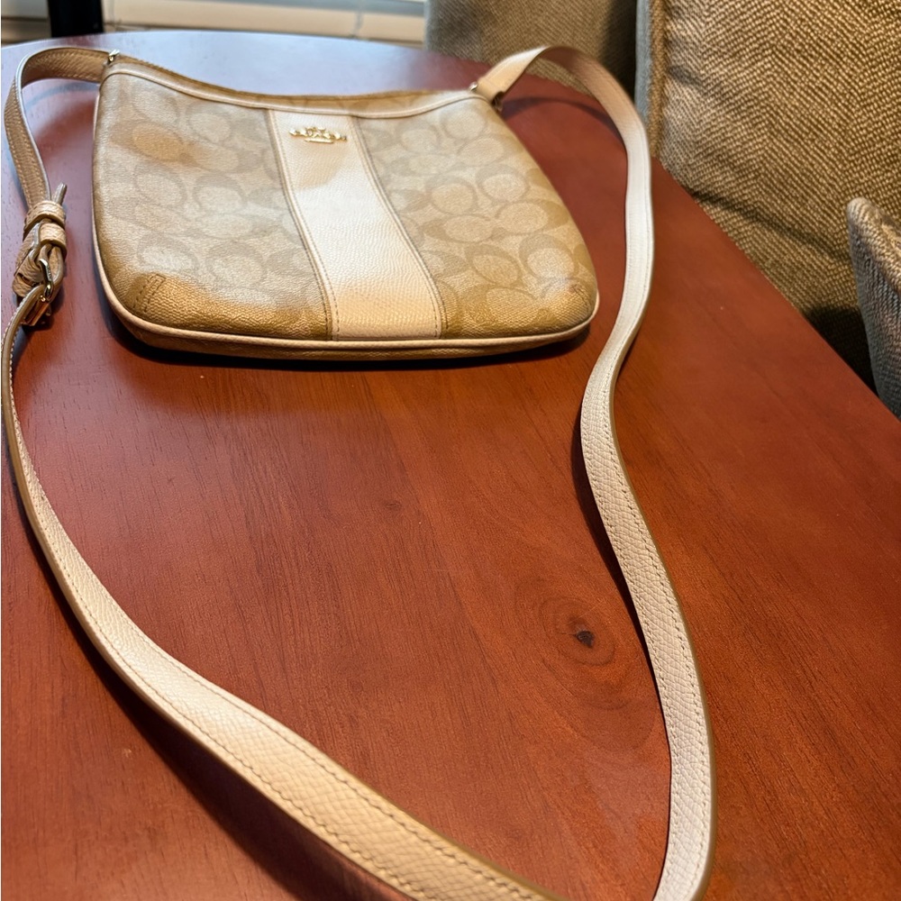 Coach Beige and Cream Crossbody Bag